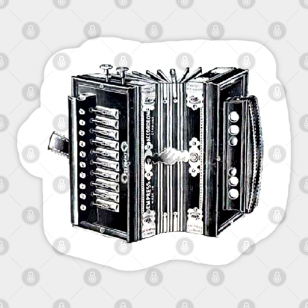 Accordion 19th century model bellows instrument Sticker by Marccelus